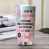 Awesome Licensed Professional Counselor Tumbler Stainless Steel 20oz, Licensed Professional Counselor Gifts Bulk For Birthday Christmas, Office Gifts For Men Women Friend Coworker Driking Coffee Cup view 2