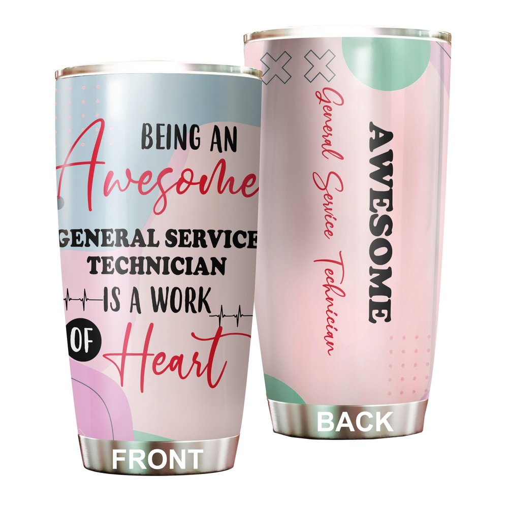 Awesome General Service Technician Tumbler Stainless Steel 20oz, Funny General Service Technician Gifts Bulk For Birthday Christmas, Office Gifts For Men Women Work Friend Coworker Driking Coffee Cup