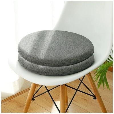 1/2/4 Packs Round Memory Foam Seat Cushion, Slow Rebound Thickened Round Stool Cushion, Non-slip Chair Cushion With ZipperFour-season Round Floor Mat ( Color : Dark Grey , Size : 33*33CM(2Packs) )