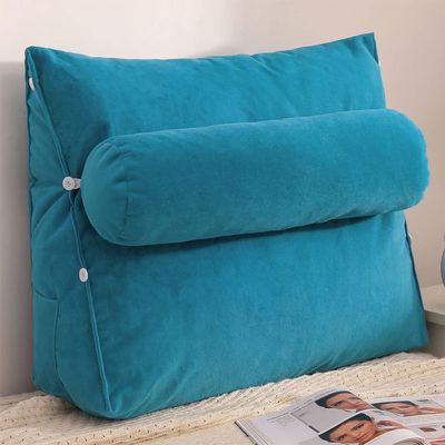 ZSPINJIA Wedge Pillow Triangle Reading Pillow Comfortable Back Support Adjustable Back Wedge Cushion Sofa Bed Office Chair Rest Reading Pillow,Light (Color : Blue a, Size : 45 * 45 * 20cm)
