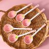 fenvy Long Handle Ceramic Spoon, Household Mixing Spoon, Children's Soup Spoon, Dessert Spoon Pink view 2