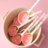 fenvy Long Handle Ceramic Spoon, Household Mixing Spoon, Children's Soup Spoon, Dessert Spoon Pink view 3