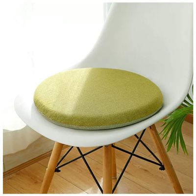 1/2/4 Packs Round Memory Foam Seat Cushion, Slow Rebound Thickened Round Stool Cushion, Non-slip Chair Cushion With ZipperFour-season Round Floor Mat ( Color : Yellow-green , Size : 33*33CM(1Pack) )