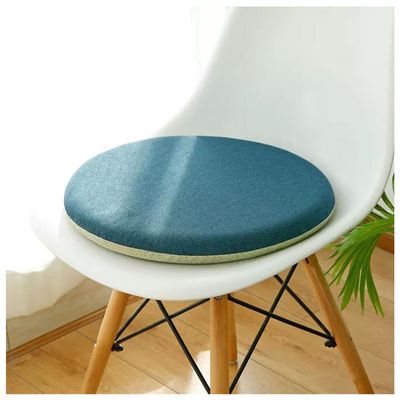 1/2/4 Packs Round Memory Foam Seat Cushion, Slow Rebound Thickened Round Stool Cushion, Non-slip Chair Cushion With ZipperFour-season Round Floor Mat ( Color : Dark Blue , Size : 33*33CM(1Pack) )