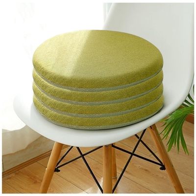 1/2/4 Packs Round Memory Foam Seat Cushion, Slow Rebound Thickened Round Stool Cushion, Non-slip Chair Cushion With ZipperFour-season Round Floor Mat ( Color : Yellow-green , Size : 33*33CM(4Packs) )