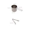 Fdit Mini Deep Fryer, Stainless Steel Frying Pot with Long Handle and Drainer Basket, 4.7x5.1x5.5 Inch, 2 Piece Set view 2