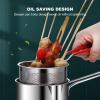 Fdit Mini Deep Fryer, Stainless Steel Frying Pot with Long Handle and Drainer Basket, 4.7x5.1x5.5 Inch, 2 Piece Set view 3