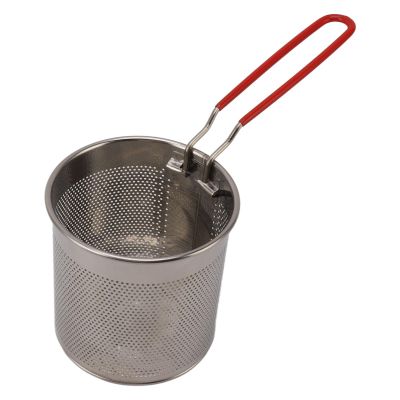 Deep Fryer, Mini Stainless Steel Fryer Pan Oil Saving Frying Pot with Long Handle and Drainer Basket (4 Piece Set)