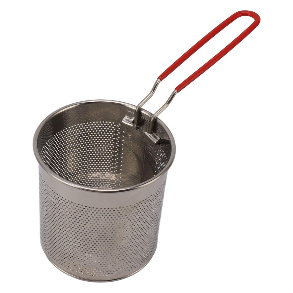 Deep Fryer, Mini Stainless Steel Fryer Pan Oil Saving Frying Pot with Long Handle and Drainer Basket (4 Piece Set)