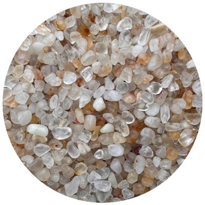 0.5 Pound Natural Semi Tumbled Gemstone Chips, Crushed Mini Crystals, Undrilled Crystal Chips (Golden Healer Quartz)