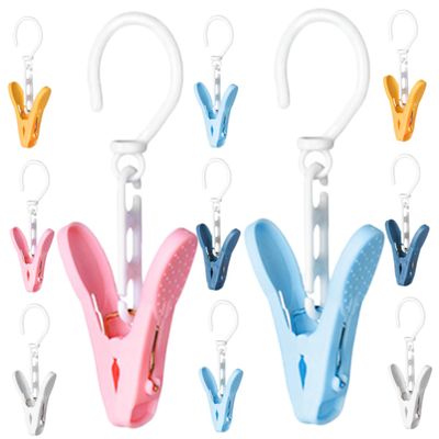 30pcs Multi-Functional Drying Clips for Clothes Strong Plastic Hanger Hooks for Laundry Travel and Home Use Versatile Clips for Socks Hats and Garments Colors