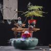 Tabletop Fountain 15.4-Inch Relaxation Waterfall Fountain Fengshui Meditation Relaxing FountainWaterfall with Circular Water Flow - Living Room Office Decor Desktop Fountains view 4