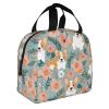 AdaNti Corgi Floral Flowers Spring Garden print Lunch Bag Portable Insulated Reusable Tote Bag Lunch Box For Work Camping Travel Picnic view 2
