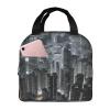 Aerial Night of View Hong Kong print Lunch Bag Portable Insulated Reusable Tote Bag Lunch Box For Work Camping Travel Picnic view 1