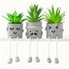 ASOPHEX Artificial Succulents Plants, Small Fake Plants in Pots Funny Desk Faux Succulents Plant with Cute Hanging Leg Artificial Plants for Home Decor Indoor for Office Decor for Women view 1