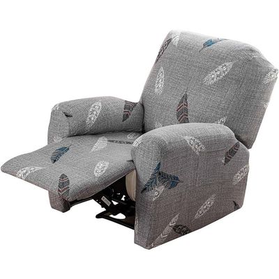 4-Pieces Recliner Couch Cover with Pockets Lazy Boy Recliner Slipcovers 1 Seat Stretch Printed Recliner Chair Cover Non Slip Recliner Furniture Protector for Living Room with Elastic Bottom ( Color :