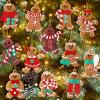 12pcs Christmas Gingerbread Man Ornaments Christmas Tree Decorations Rubber Gingerbread Ornaments Decorations for Tree 3 Inch Tall Xmas Hanging Ornaments view 1