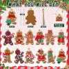 12pcs Christmas Gingerbread Man Ornaments Christmas Tree Decorations Rubber Gingerbread Ornaments Decorations for Tree 3 Inch Tall Xmas Hanging Ornaments view 2
