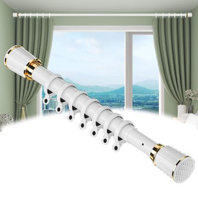 Closet Rod For Hanging Clothes,85 To 115 Inch Adjustable Heavy Duty Tension Rod Great For Creating Home Office,Hiding Storage Or Dividing A Closet,Room Divider Rod ( Color : White , Size : 105-135inch