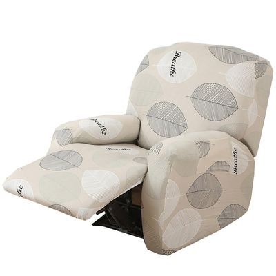 4-Pieces Recliner Couch Cover with Pockets Lazy Boy Recliner Slipcovers 1 Seat Stretch Printed Recliner Chair Cover Non Slip Recliner Furniture Protector for Living Room with Elastic Bottom ( Color :