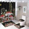 FBMLBRB Brebasf Fantasy Constellation Mushroom 4 Pcs Waterproof Shower Curtain Set Abstract Watercolor Psychedelic Mushroom Leaves with Waterproof Toilet Cover Shower Mat Rugs,72" W x 72" L view 1