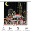 FBMLBRB Brebasf Fantasy Constellation Mushroom 4 Pcs Waterproof Shower Curtain Set Abstract Watercolor Psychedelic Mushroom Leaves with Waterproof Toilet Cover Shower Mat Rugs,72" W x 72" L view 2
