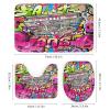 FBMLBRB Brebasf Colourful Graffiti 4 Pcs Waterproof Shower Curtain Set 80's 90's Fashion Radio Boombox Photography Fashion Style with Waterproof Toilet Cover Shower Mat Rugs,72" W x 72" L view 3