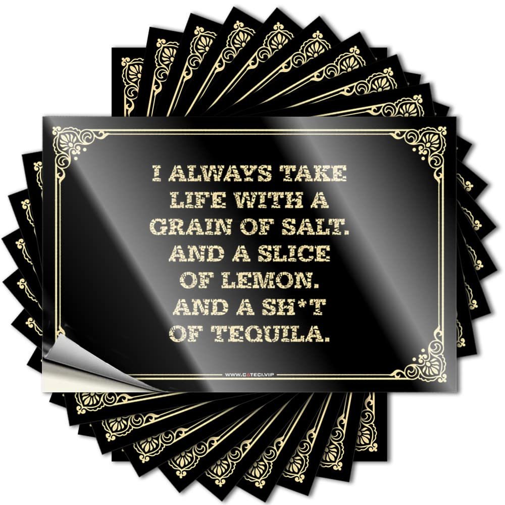 Car Stickers I Always Take Life with A Grain of Salt. and A Slice of Lemon. and A Sh*T of Tequila. Stickers Car Warning Sticker Mechanic Stickers (Color : Colour, Size : 8X12CM)