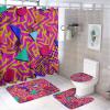 FBMLBRB Brebasf 80s 90s. Creative Bathroom Shower Curtain Set Vintage 80s Retro 90s Dots Geometric Non Slip Waterproof Bath Mat Toilet Mat Rugs,72" W x 72" L view 1