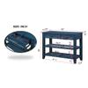 KLMM Mid-Century Style 42'' Solid Wood Console Sofa Table with 2 Storage Drawers and 2 Tiers Shelves,Buffet Sideboard for Living Room Kitchen Dining Room Entryway Hallway (Navy Blue@Shelves) view 2