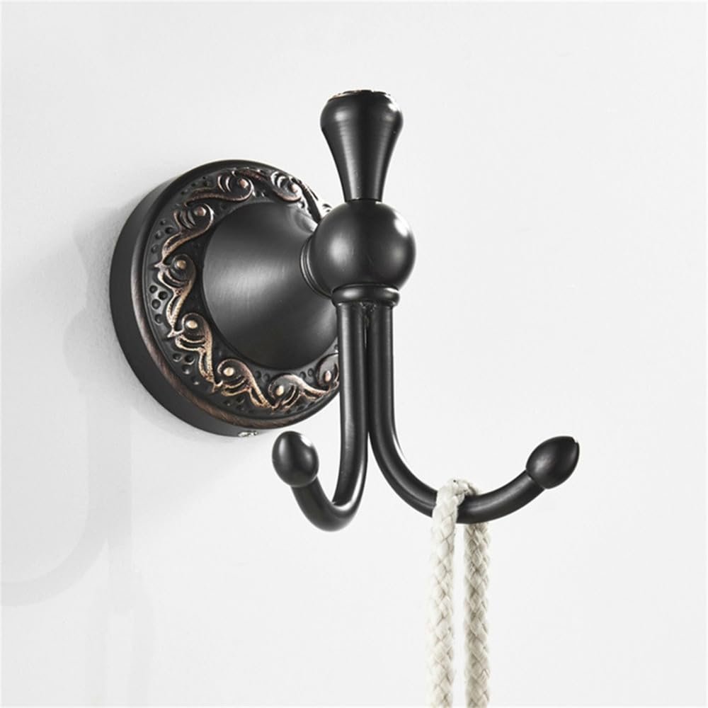Bronze Black Bathroom Hardware Set Carved Paper Holder Bathroom Accessories Wall Mounted Toilet Brushed Holder Towel Bar Hooks,Hooks