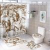 FBMLBRB Brebasf Retro Western Cowboy 4 Pcs Waterproof Shower Curtain Set Farmhouse American Wild West Cowboy Riding Horse with Waterproof Toilet Cover Shower Mat Rugs,72" W x 72" L view 1