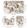 FBMLBRB Brebasf Retro Western Cowboy 4 Pcs Waterproof Shower Curtain Set Farmhouse American Wild West Cowboy Riding Horse with Waterproof Toilet Cover Shower Mat Rugs,72" W x 72" L view 3