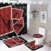 FBMLBRB Brebasf Jazz Music 4 Pcs Shower Curtain Bathroom Set Retro Music Sax Jazz Instrument Red Shower Mat Shower Curtain with Rug 12 Hooks,72" W x 72" L view 1