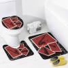 FBMLBRB Brebasf Jazz Music 4 Pcs Shower Curtain Bathroom Set Retro Music Sax Jazz Instrument Red Shower Mat Shower Curtain with Rug 12 Hooks,72" W x 72" L view 4