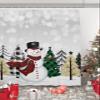 Chriatmas Shower Curtains for Bathroom, Snowman Xmas Tree Snowflakes Grey Shower Curtain Set Shower Curtain Set Waterproof Fabric Bath Curtain with Hooks for Home Hotel Apartment Farmhouse 36x72 inch view 1