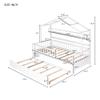 RUNNA Playhouse Design Wooden Twin Size House Bed with Trundle,with Storage Space Shelf,for Girls,Boys,Kids,Teens, (White-1-1) view 2
