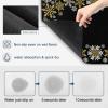 Christmas Winter Dish Drying Mat for Kitchen Counter, Absorbent Quick Dry Dish Dry Placemats, Countertop Dishes Drainer Mats Drying Pad Non Slip, Xmas Snowflakes Gold Black Holiday 1 Pack, 18"x16" view 2