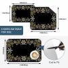Christmas Winter Dish Drying Mat for Kitchen Counter, Absorbent Quick Dry Dish Dry Placemats, Countertop Dishes Drainer Mats Drying Pad Non Slip, Xmas Snowflakes Gold Black Holiday 1 Pack, 18"x16" view 4