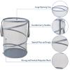 Mesh Popup Laundry Hamper 115L Collapsible Laundry Basket Extra Large Capacity Foldable Clothing Storage Basket with Handles 26 H x 18 W x 18 L (Gray) view 4