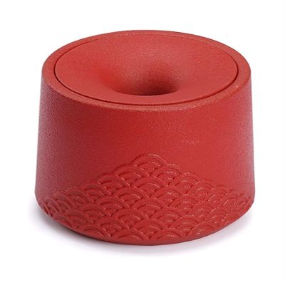 NTIYOU Ashtray 1Pc Table Funnel Shaped Ceramic Ashtray with Lid Convenience Windproof for Closed Red Home