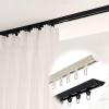 Curtain Track, Ceiling Curtain Track, Aluminium Ceiling Track For Curtains, Room Divider Curtain Rods, Curtain Track Ceiling Mount, Curtain Track With Rail Straight Curtain Track ( Color : Black , Siz view 1