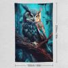 Trippy Forest Tapestry Owl Bedroom Decoration Psychedelic Magic Curtain Wall Hanging for Room Home Indoor Decor 60"x90" view 2