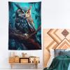 Trippy Forest Tapestry Owl Bedroom Decoration Psychedelic Magic Curtain Wall Hanging for Room Home Indoor Decor 60"x90" view 4