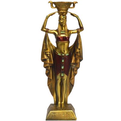 Fengshuibringluck Nubian Maiden Goddess Ancient Egyptian Beauty Resin Statue Indoor Office Decoration