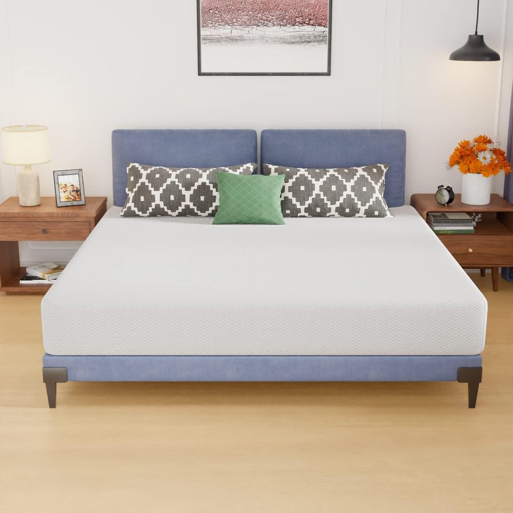 PayLessHere | 10 Inch King Mattress | Medium Firm Gel Memory Foam Mattress | White | with Washable Zipper Cover | for Pressure-Relieving Cool Sleep | Bed in a Box, CertiPUR-US Certified