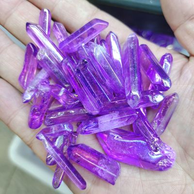 GEBSKI Natural Crystal Rough Stone Natural Quartz Colour Crystal Cluster Specimen Home Display Decoration Electroplated Stone Decor 100g (Color : Violet)