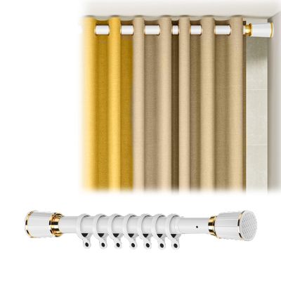 Black Spring Tension Curtain Rod 45-75 Inches,Adjustable Shower Clothes Rod No Drill,Anti-slip Heavy Duty Room Divider Rod Great For Creating Home Office,Hiding Storage ( Color : Gray , Size : 65-95in