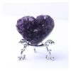 IPUDIS 1PC Heart Shaped Amethyst Cluster Rough Specimen Crystal Art Ornament (Size : 4060G) view 1