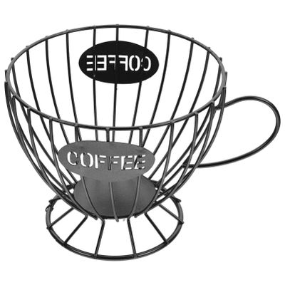 Luxshiny Wire Storage Basket for Coffee Capsules and Snacks Versatile Iron Holder for Kitchen Counter for Sugar Bags Fruits and Treats Coffee Accessory